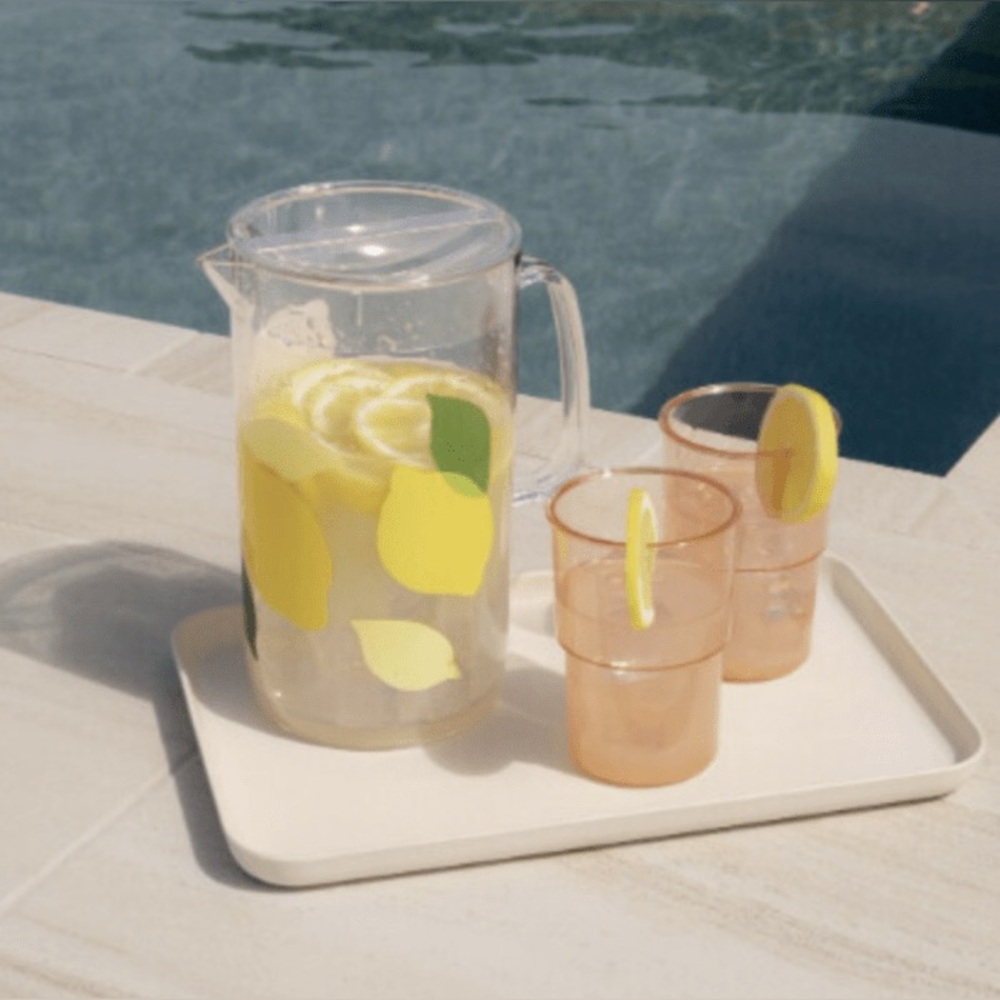 Kate Spade 🍋 Lemon Pitcher and Stackable Cups Set - Picture 2 of 6